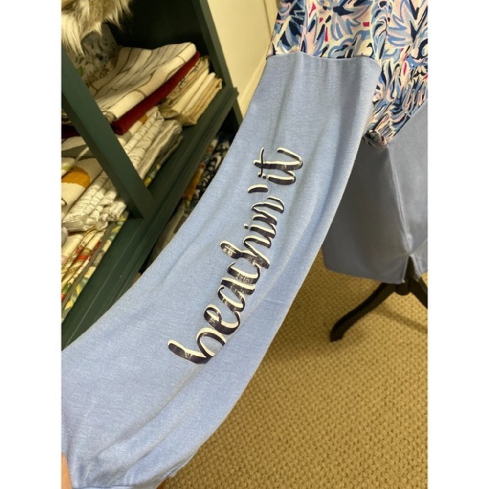 Simply Southern Tropical Leaf Pocket Long Sleeve T-Shirt Women's XL - Picture 5 of 8